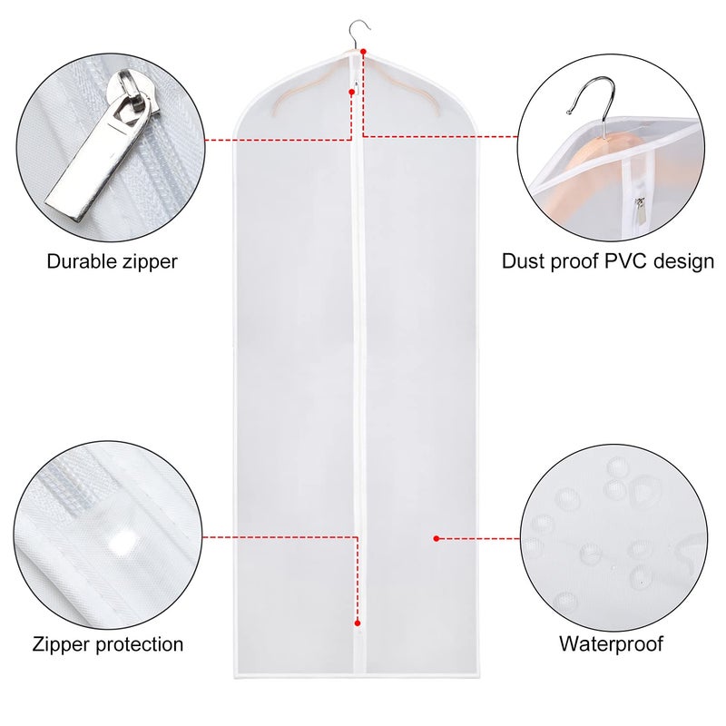 Zilink Garment Bags for Long Dresses 60-inch Translucent Suit Bag with Full-Length Zipper (Set of 6) for Dance Costumes Gown Dress Clothes Storage [Upgraded Version] - Image 4